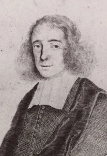 Pen portrait of Spinoza with long hair and a white collar