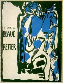 A rider on a rearing horse appears in a blue and black printed almanac cover